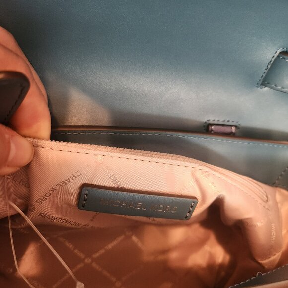 NWOT  Michael Kors Manhattan Metallic Satchel/Crossbody purse  Medium - Picture 9 of 15